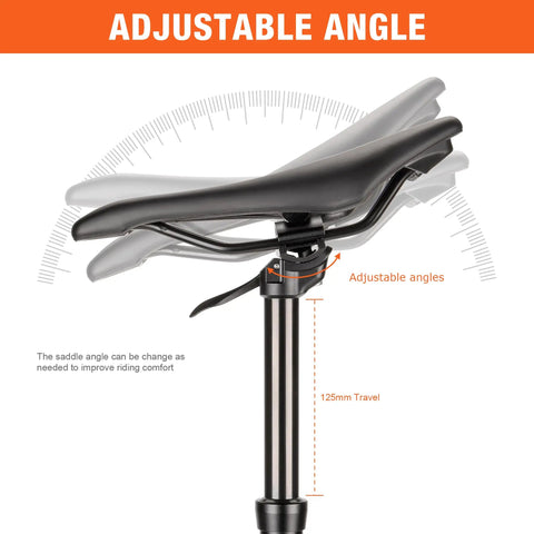 Dope Dropper Post Fits 27.2 30.4 30.9 31.6mm Diameters and 400mm Length with 125mm Travel, adjustable saddle angle display