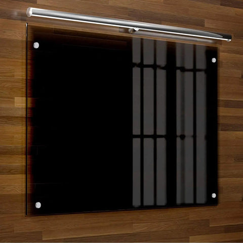 Six Piece Picture Frame Hardware Kit with Silver Iron bar mounted on wooden wall for solid frame support