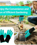 Person using Two Pack Underground Worm Composting Bin With Gardening Gloves For Family Garden Outdoor Use Stainless Steel Round Composter With 360 Degree Ventilation And Easy Buried Setup in garden