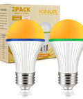 Amber Sleep Light Bulbs 3W Warm 1800K No Blue Light Ideal For Baby Nursery And Sleep, E26 Base, shown with packaging