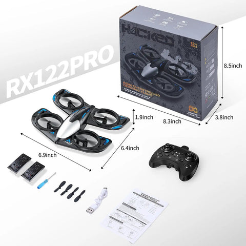 Beginner Friendly Foam RC Drone For Kids With LED Lights 360 Degree Flip Altitude Hold 3 Speed Modes Quadcopter Unboxed