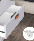 12pcs Inch White Directional Caster Wheel Fixed Plate for Furniture showcasing an open drawer with caster wheel detail