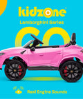 Lamborghini Urus Licensed 12V Ride On Car For Kids With Parent Remote Realistic Open Doors LED Headlights Pink Side View