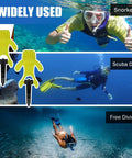 Scuba Octo Plug Regulator Holder With Yellow Plastic Clip 2 Pack Mouthpiece Keeper for diving shown in snorkel to freediving use.