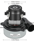Powerful 5.7 Inch Two Stage 120V Vacuum Motor Replacement for central vacuum systems boat lifts and industrial cleaning