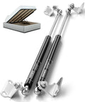 2 Pack 15 Inch Soft Close Gas Struts Heavy Lid Lift Support 67Lb 300N For Toolbox Toy Box Cabinet And Boat Hatch With Mounting Brackets