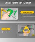 Hand operating Heavy Duty 304 Stainless Steel Emergency Shower And Eyewash Station Kit, showing push plate and pull ring details.