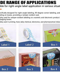 Heavy Duty Semi Automatic Labeling Machine For Corner Sealing 90 Degree Angle labels on boxes and tapes for various applications.