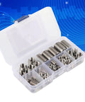 Thread Repair Kit 50 Pcs 302 Stainless Steel Inner Thread Self Tapping Inserts Set Pro Grade For Metal Bolts Damaged Threads Repair And Reinforcement Tool Tap Inserts For Heavy Duty Fastener Restoration, plastic case with inserts
