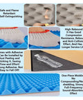 Heavy Duty Self Adhesive Soundproofing Foam Sheet, 3CM Thick Acoustic Insulation Roll, Fire Retardant Noise Dampening Mat For Home Studio And Cinema, Black, Pro Level Quality, Straight Up Top Tier, highlighting flame retardant properties.