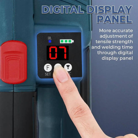 Fully Automatic Handheld Electric Strapping Machine With Bright Lcd Screen For Seamless Pp Pet Strap Welding hands adjusting settings