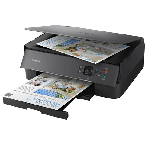 Wireless All In One Color Printer With Crisp Oled Touchscreen Display And Instant Wifi Access printing photos with documents coming out.