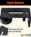 Sliding Barn Door Floor Guide Kit Two Pack With Bottom Adjustable Stay Roller, carbon steel, black finish, top view.