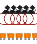 5 Pack Inline Fuse Holders With 16 AWG Waterproof Design And 5A ATC ATO Blade Fuses, ideal for automotive and marine use