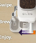 Bean To Cup Espresso Maker Featuring A Built In Grinder And Auto Milk Frother Delivering Thick Microfoam With A Rock Solid 16 Bar Pump on kitchen counter.