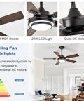 Top Shelf 42 Inch Ceiling Fan With LED Light and Smooth Quiet Motor Reversible Walnut Blades Remote Control Operation for indoor use.