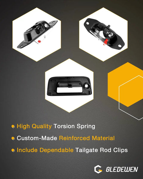 Heavy Duty Tailgate Latch Rebuild Kit For Chevy Silverado And Gmc Sierra 2007 To 2014 featuring durable torsion spring and reinforced clips