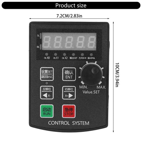 All In One DC12-24V Stepper And Servo Motion Control Module with 85KHz drive, 5 digit display, and control buttons, 7.2x10cm size