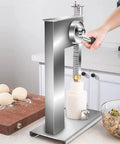 Baozi Maker Semi Automatic Bun Press With Steel Body on countertop, dough balls and filling bowl nearby in kitchen