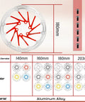 Beefy Stainless Steel MTB Bike Brake Rotors 180mm With 12 Bolts CNC Machined One Piece Disc Vented Design Red