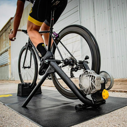 Complete Dope All In One Indoor Bike Trainer Accessory Kit With Mat, Climbing Block, And Towel For A Clean, Stable Ride Across Most Trainers And Home Gym Setups, Black, cycling on trainer