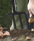 Garden Fork With Ergonomic D Shaped Orange Grip And Fiberglass Handle 4 Tine Pitchforks For Gardening Digging with potatoes