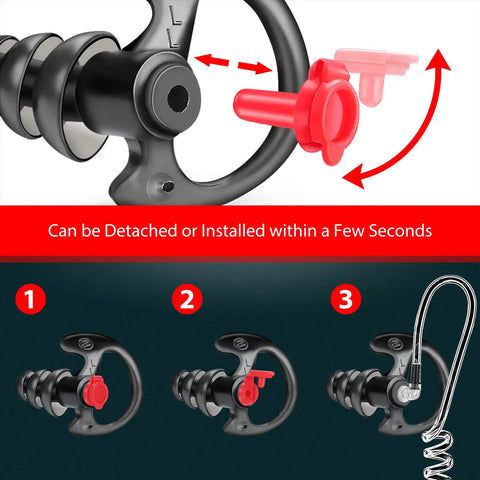 Installation steps for Triple Flanged Silicone Earpiece Earmold Earbud Earplug Black Medium Pack Of Four For Comfy Listening in Coil Tube