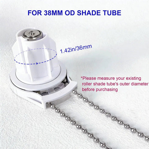 Roller Shade Clutch Repair Kit With 10ft 3m Ball Bead Chain 4.5mm And 6 Connectors, 38mm clutch core detail