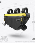 Waterproof Triangle Bike Frame Bag 1.8L Under Tube Pouch for Road and MTB Cycling with Velcro Straps and YKK Pull Tab