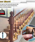 Premium Aluminum Stair Baluster Spindle Kit Adjustable Angle Solid Floor Mount with screw kit, heavy duty, 440 lbs capacity.