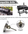 Three And One Eighth Inch Luminous BBQ Thermometer Gauge Replacement For Smokers And Grills shown with smoker compatibility