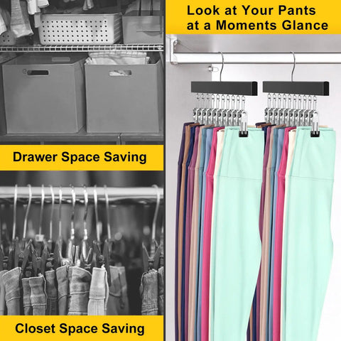 Space Saving Legging Organizer With Heavy Duty Clips For Pants And Skirts Vertical Closet Hangers Solid Storage Win Maximize Square Footage In Apartments And Dorms Clean Setup Guaranteed