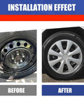 Comparison of bare steel wheel and 15 Inch 8 Spoke Silver Plastic Wheel Covers Set For 2009 2013 Corolla With Steel Wheels
