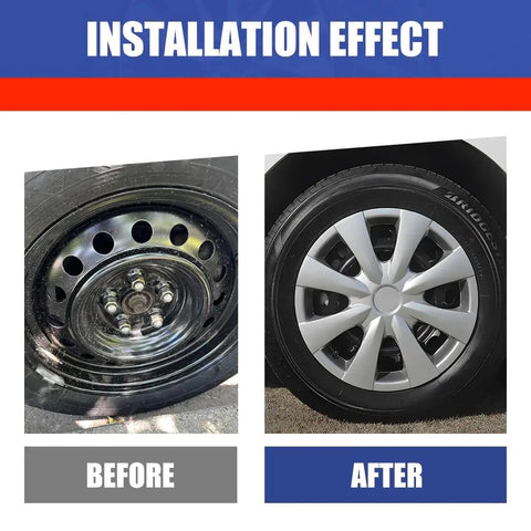 Comparison of bare steel wheel and 15 Inch 8 Spoke Silver Plastic Wheel Covers Set For 2009 2013 Corolla With Steel Wheels