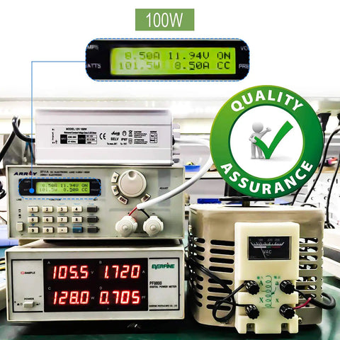 100W IP67 Waterproof LED Driver Power Supply 85 To 265V AC To 12V DC Converter with testing equipment and quality assurance badge