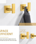 Brushed Dark Gold Towel Hooks For Bathroom Stainless Steel Wall Mount Square Robe Coat Hangers with towel hanging