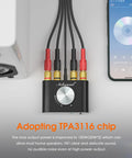 Mini Pocket Bluetooth 5.0 Amp Delivers 100W Stereo Output, 50W Per Channel, With AUX USB Input, Bluetooth Receiver, PC Sound Card, 19V Power Upgrade, Black