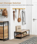 Natural Wood Wall Coat Rack Set Of 4 Wall Mount Hooks for towels, hats, keys, and shoes in entryway space-saving organizer