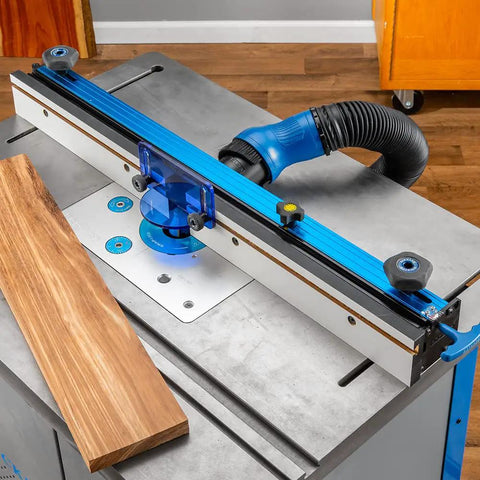 Fence Port Dust Brush For Router Table And Drill Press Cleanup With Flexible Two And Half Inch Hose And Ergonomic Nozzle