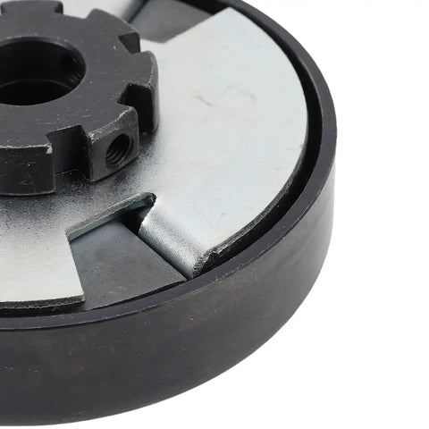 Close-up of 12T Go Kart Clutch With Three Quarter Inch Bore And Twelve Teeth Beefy High Strength Steel with 35 chain fitment