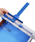 Pro Grade Cabinet Hardware Jig Kit Featuring Precision Drill Sleeves And Heavy Duty Mounting Template For Total Dead On Drawer Pull And Knob Installation Zero Sweat on adjustable chassis with ruler.