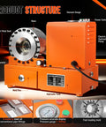 Heavy Duty 600W Electric Hydraulic Crimping Tool With Eight Interchangeable Dies showing vacuum gauge, electric pump, and micrometer features.