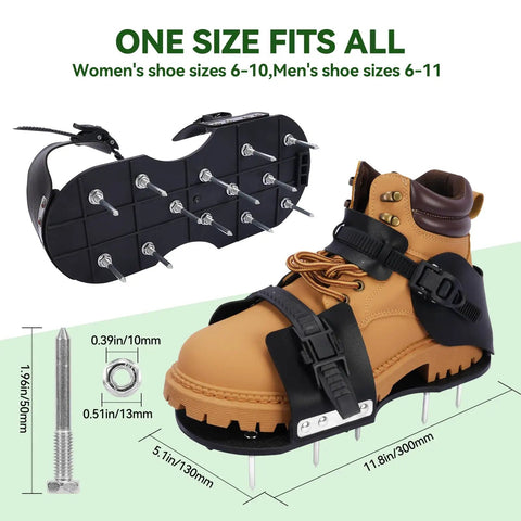 Lawn Aerator Shoes For Grass That Make Aeration A Breeze Easy On Buckle Spike Shoes For Lawn And Garden with sizing chart
