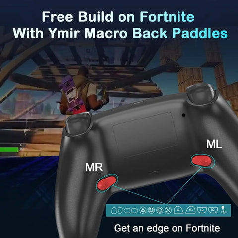 Upgraded Luna Controller With Back Paddles Turbo Wireless Game Pad for PC GeForce Now showing back paddles for precise gaming