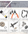 All-in-One Worm Gear Kit For 5Qt And 6Qt Stand Mixers, includes food grade grease, retaining ring pliers, gasket, worm gear