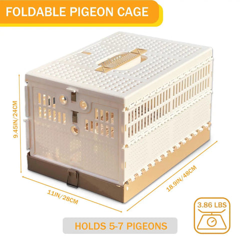 Folding Bird Cage For Pigeons And Small Pets Portable Travel Training Cage with Three Door Design, ABS Plastic, Size 48x28cm