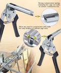 Type M Hog Ring Pliers Kit With 3000 M Clips for auto upholstery and wire cage fastening, showing pliers and compression spring.