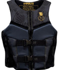 Women's Elite Life Jacket With Level 70 Buoyancy For Boating, Paddleboarding, Kayaking, And Swimming, snug fit, navy color, front view.
