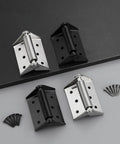Four Spring Door Hinge Self Closing Heavy Duty Manganese Steel Door Closer with screws, black and silver finish.