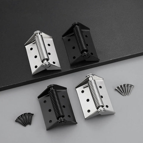 Self Closing Spring Hinge For Fence Gate Heavy Duty Silver Finish Includes Six Screws And Mounting Hardware Quick Install